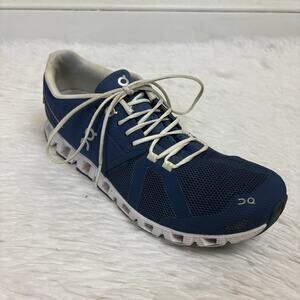 On Cloud 5 Running Lace Up Sneakers Denim/White Women's Size 8.5